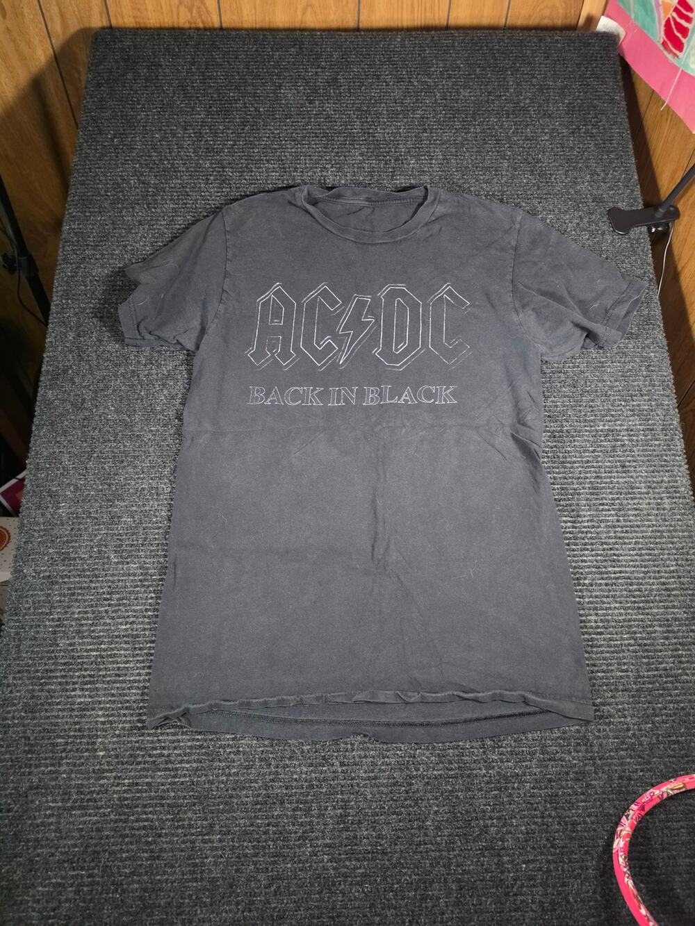 AC/DC Back In Black Faded Tonal Logo Tee Mens M